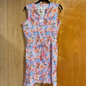 Stella Parker Floral Sleeveless Dress with Ruffle Hem